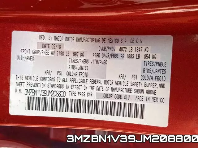 3MZBN1V39JM208800 фото 2