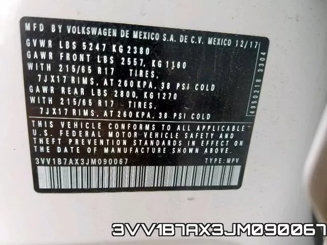 3VV1B7AX3JM090067 фото 2