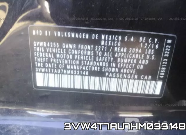 3VW4T7AU7HM033148 фото 10