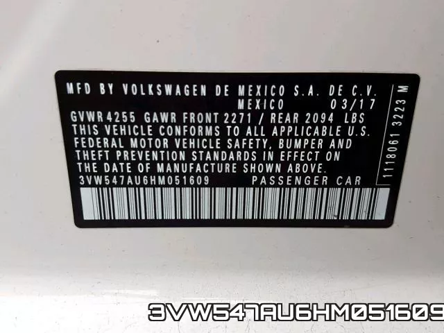 3VW547AU6HM051609 фото 2