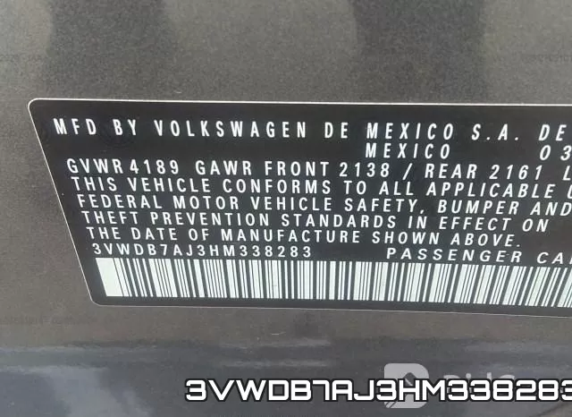 3VWDB7AJ3HM338283 фото 10