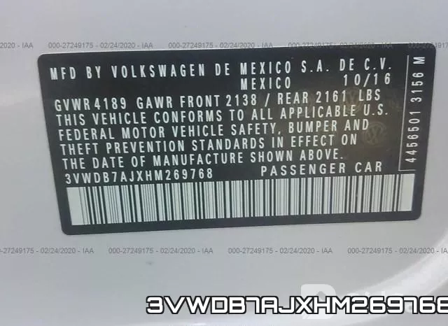 3VWDB7AJXHM269768 фото 10