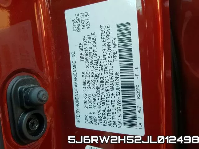 5J6RW2H52JL012498 фото 2