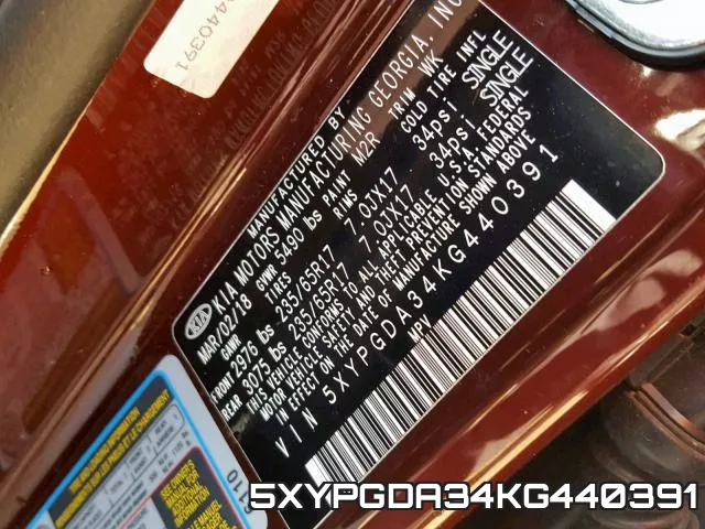 5XYPGDA34KG440391 фото 2
