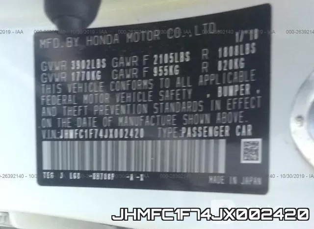 JHMFC1F74JX002420 фото 10