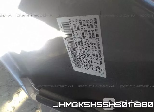 JHMGK5H55HS017980 фото 10