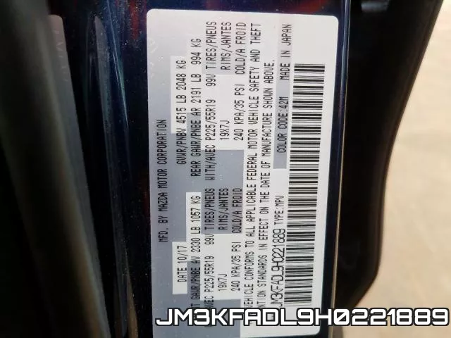JM3KFADL9H0221889 фото 2
