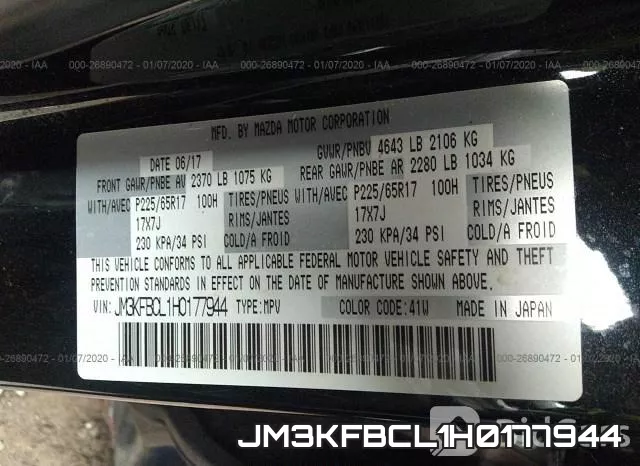 JM3KFBCL1H0177944 фото 10