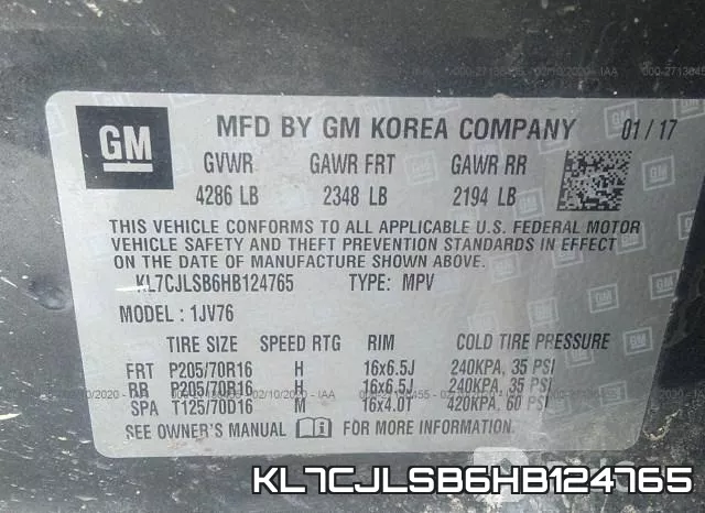 KL7CJLSB6HB124765 фото 10