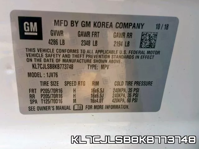KL7CJLSB8KB773748 фото 2