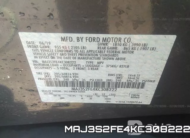 MAJ3S2FE4KC308222 фото 10