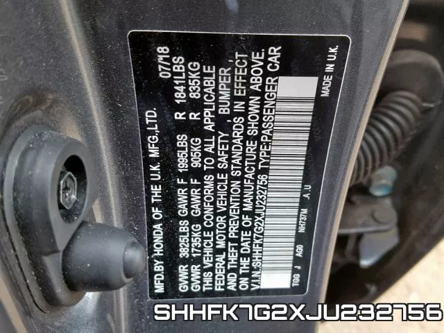 SHHFK7G2XJU232756 фото 2