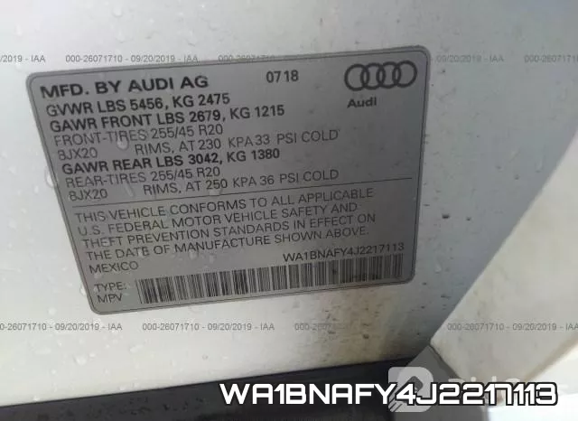 WA1BNAFY4J2217113 фото 10