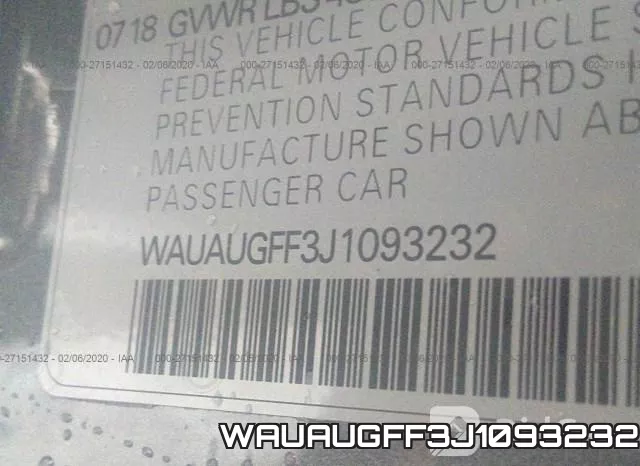 WAUAUGFF3J1093232 фото 10