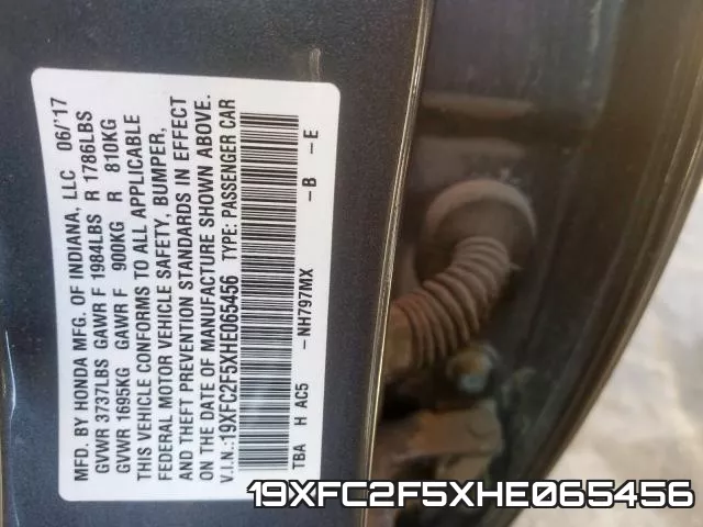 19XFC2F5XHE065456 фото 2