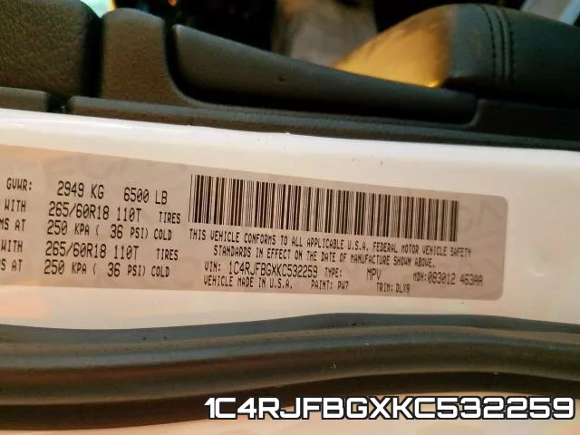 1C4RJFBGXKC532259 фото 2