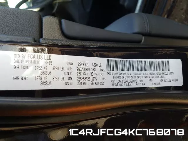 1C4RJFCG4KC768078 фото 2