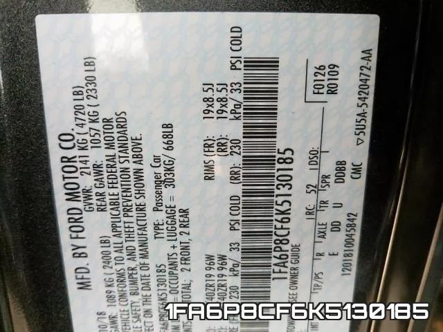 1FA6P8CF6K5130185 фото 2