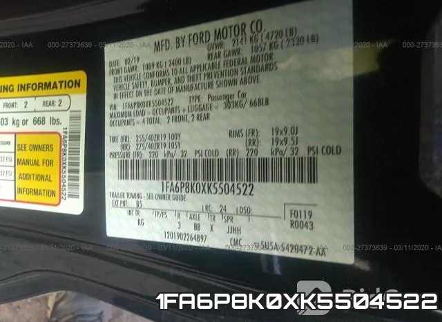 1FA6P8K0XK5504522 фото 10