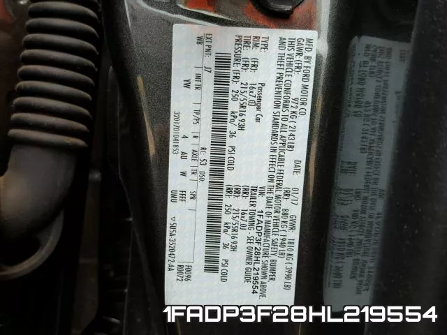 1FADP3F28HL219554 фото 2