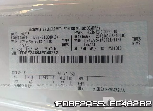 1FDBF2A65JEC48282 фото 10