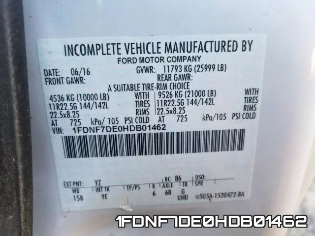 1FDNF7DE0HDB01462 фото 2