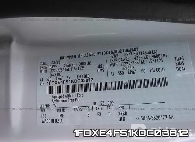 1FDXE4FS1KDC03812 фото 10