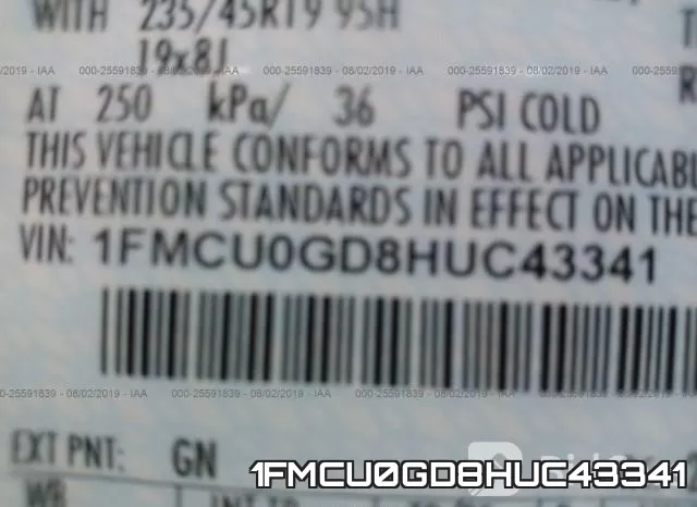 1FMCU0GD8HUC43341 фото 10
