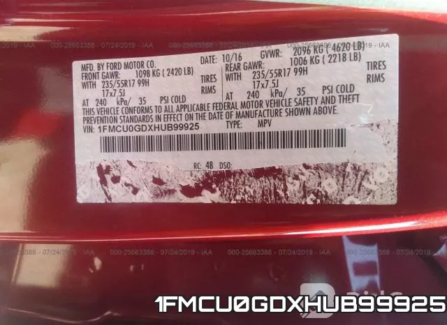 1FMCU0GDXHUB99925 фото 10