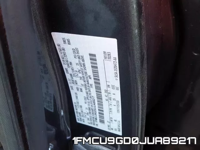 1FMCU9GD0JUA89217 фото 2