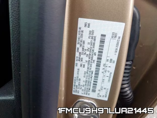 1FMCU9H97LUA21445 фото 2