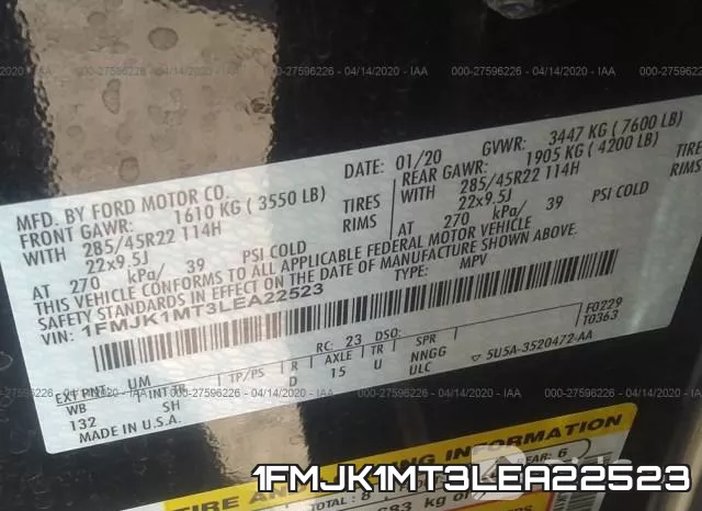 1FMJK1MT3LEA22523 фото 10