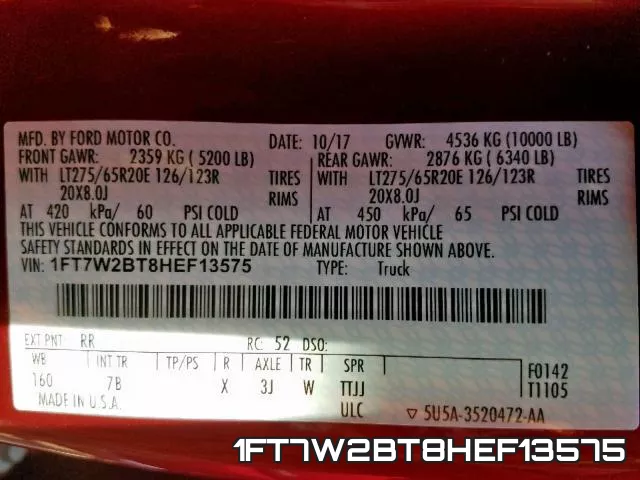 1FT7W2BT8HEF13575 фото 2