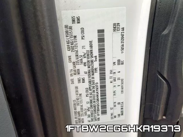 1FTBW2CG6HKA19373 фото 2
