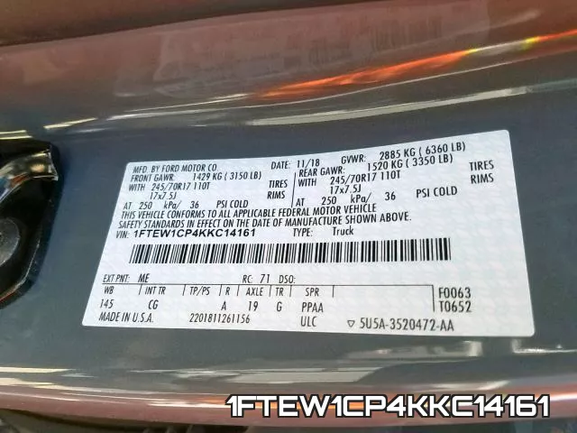 1FTEW1CP4KKC14161 фото 2