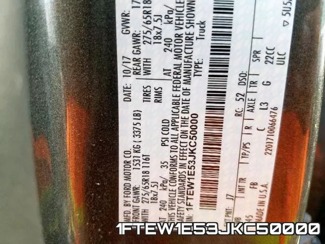 1FTEW1E53JKC50000 фото 2