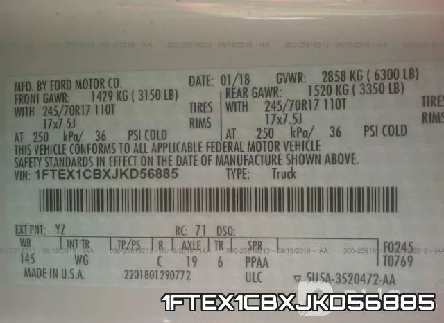 1FTEX1CBXJKD56885 фото 10