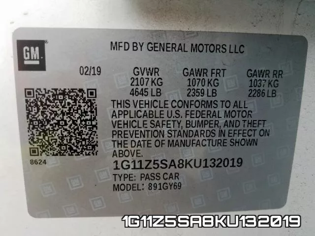 1G11Z5SA8KU132019 фото 2