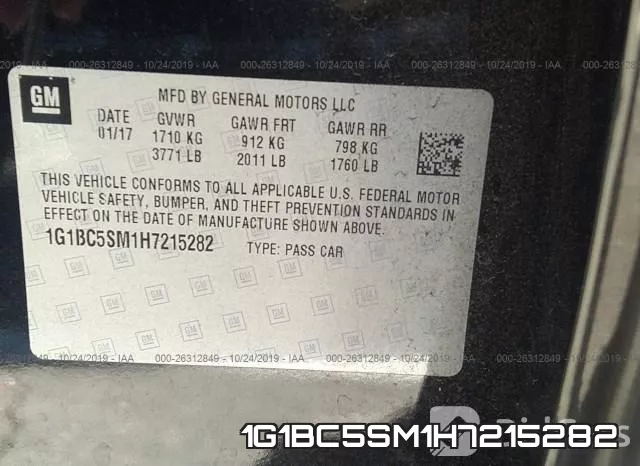 1G1BC5SM1H7215282 фото 10