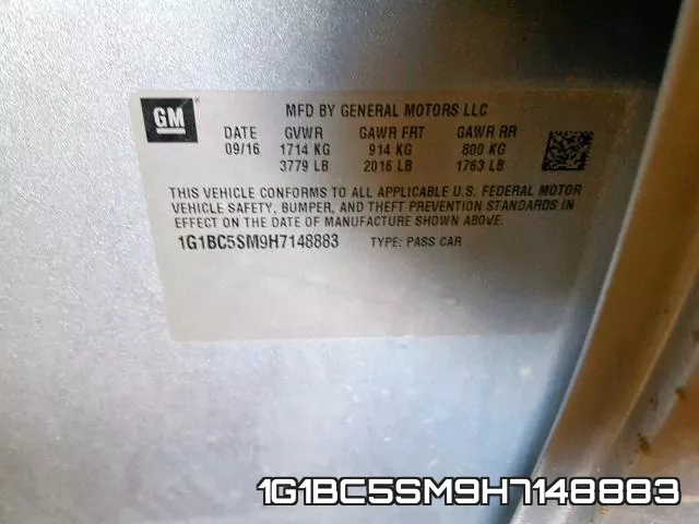 1G1BC5SM9H7148883 фото 2