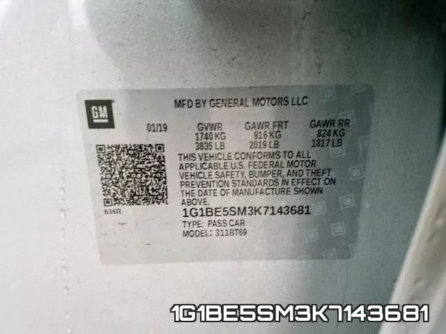 1G1BE5SM3K7143681 фото 2