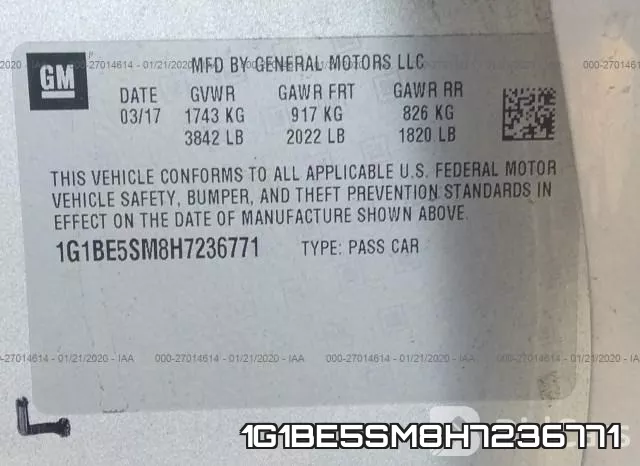 1G1BE5SM8H7236771 фото 10