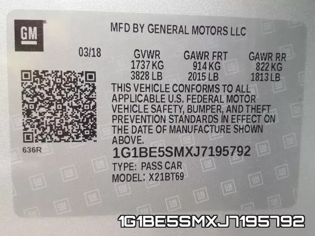 1G1BE5SMXJ7195792 фото 2