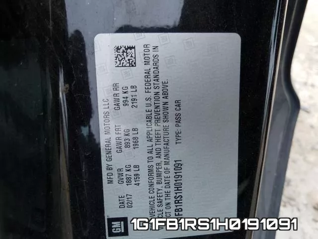 1G1FB1RS1H0191091 фото 2