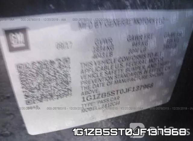 1G1ZB5ST0JF137968 фото 10