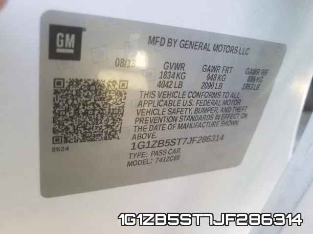 1G1ZB5ST7JF286314 фото 2