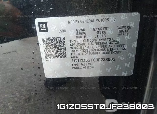 1G1ZD5ST0JF238003 фото 10