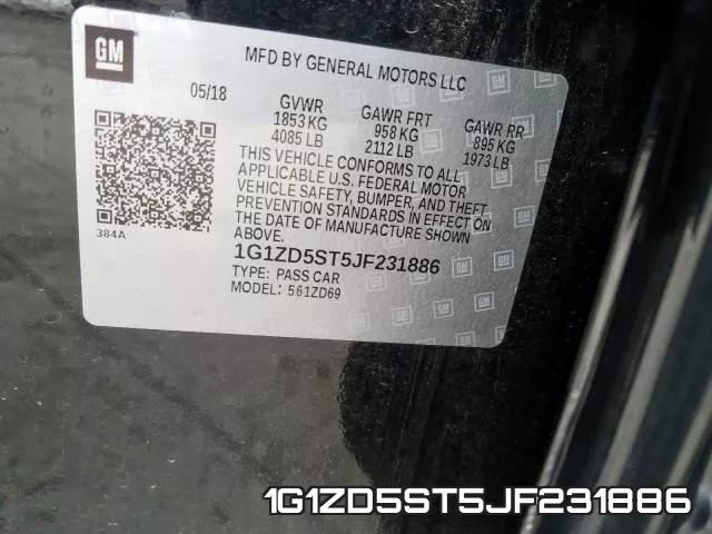 1G1ZD5ST5JF231886 фото 2