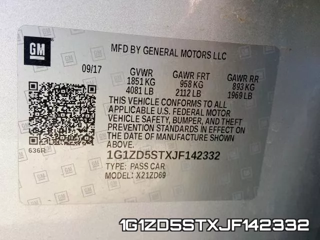 1G1ZD5STXJF142332 фото 2