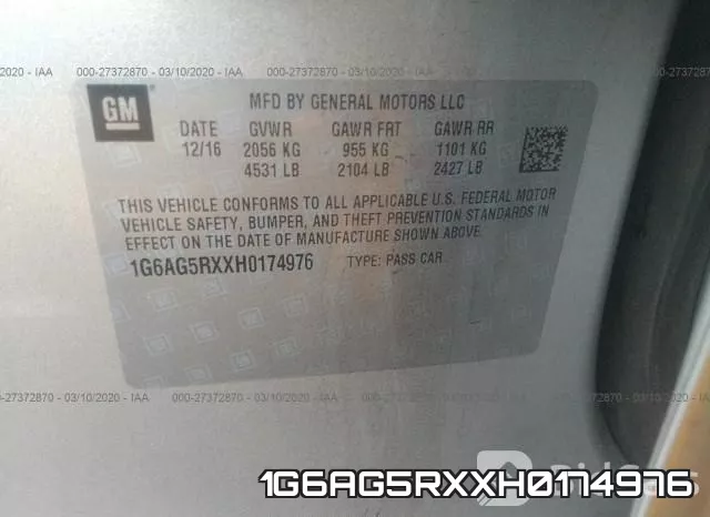 1G6AG5RXXH0174976 фото 10